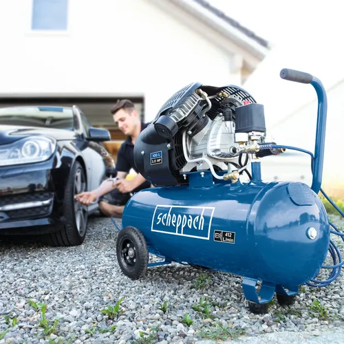 Scheppach HC 120 DC dvouválcový olejový kompresor 100 l / 10 bar