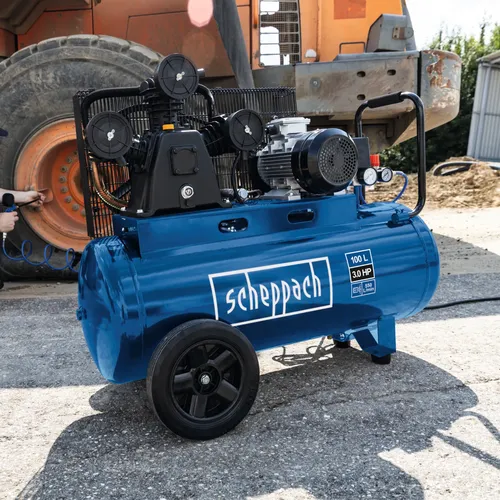 Scheppach HC 550 TC tříválcový olejový řemenový kompresor 100 L / 10 bar