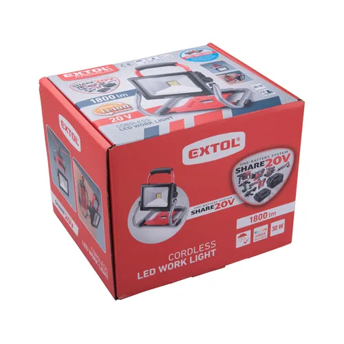 Reflektor led aku share20v, 1800lm, 2000mah EXTOL PREMIUM 8891870