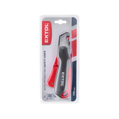 Nůž kovový s bezpečnostní spouští, samozasouvací, 19mm EXTOL PREMIUM 8855003