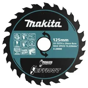 Makita E-28880 kotouč pilový dřevo Efficut 125x20mm 25Z