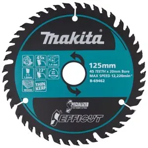 Makita B-69462 kotouč pilový dřevo Efficut 125x20mm 45Z