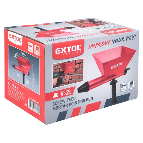 Aplikátor spárovacích hmot kovový-šnekový, objem cca 2,5l EXTOL PREMIUM 8845301