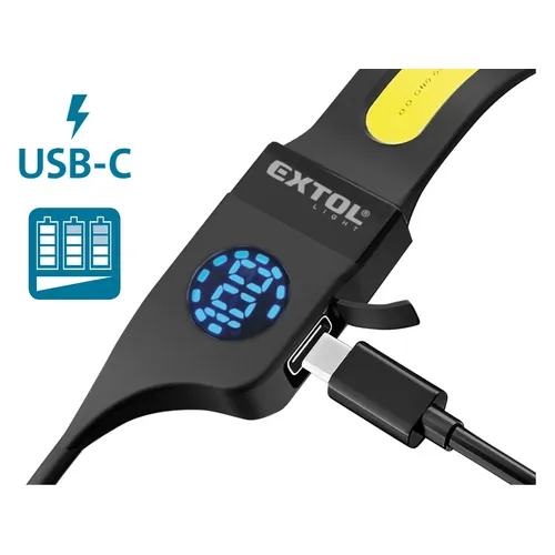 Čelovka 350lm, cob, usb nabíjení EXTOL LIGHT 43187