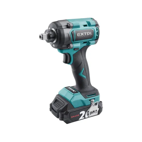 Utahovák rázový 2v1 (1/4" a 1/2") aku share20v, 430nm, brushless, 2ah EXTOL INDUSTRIAL 8791870