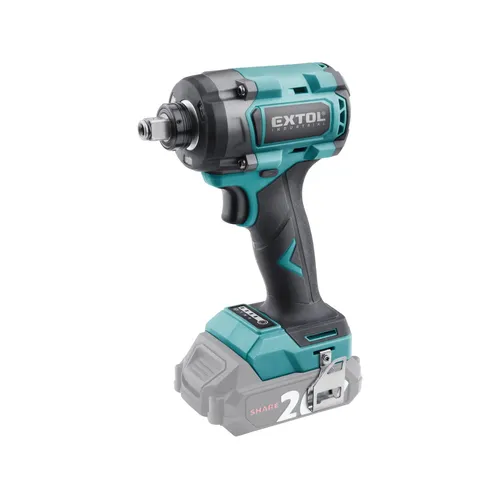 Utahovák rázový 2v1 (1/4" a 1/2") aku share20v, 430nm, brushless, bez baterie a nabíječky EXTOL INDUSTRIAL 8791871