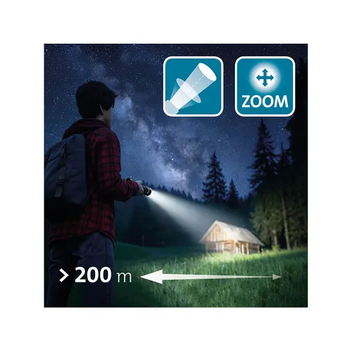 Svítilna 300lm, white laser led, zoom, usb nabíjení EXTOL LIGHT 43149