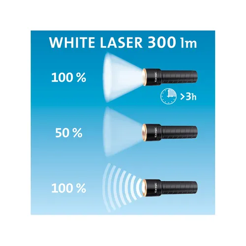 Svítilna 300lm, white laser led, zoom, usb nabíjení EXTOL LIGHT 43149
