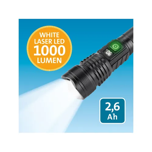 Svítilna 1000lm, usb nabíjení, white laser led EXTOL LIGHT 43171