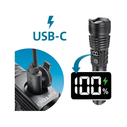 Svítilna 1000lm, usb nabíjení, white laser led EXTOL LIGHT 43171