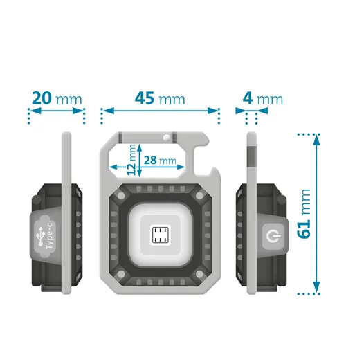 Světlo s klipem, 670lm, usb nabíjení EXTOL LIGHT 43148