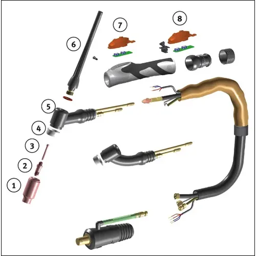 TIG hořák SR 18, 4 m 1104024 Schweißkraft