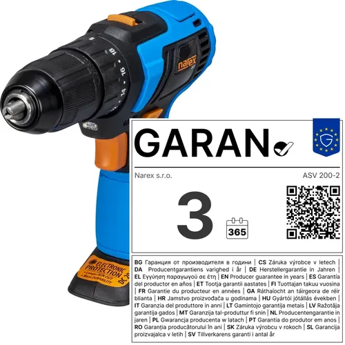 ASV 202-2 Akumulátorový vrtací šroubovák NAREX